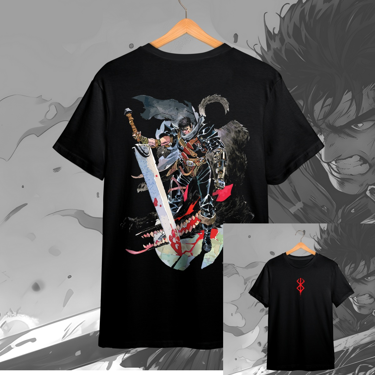Men Accessories Unique - Art Black Berserk Anime T-Shirt 100%