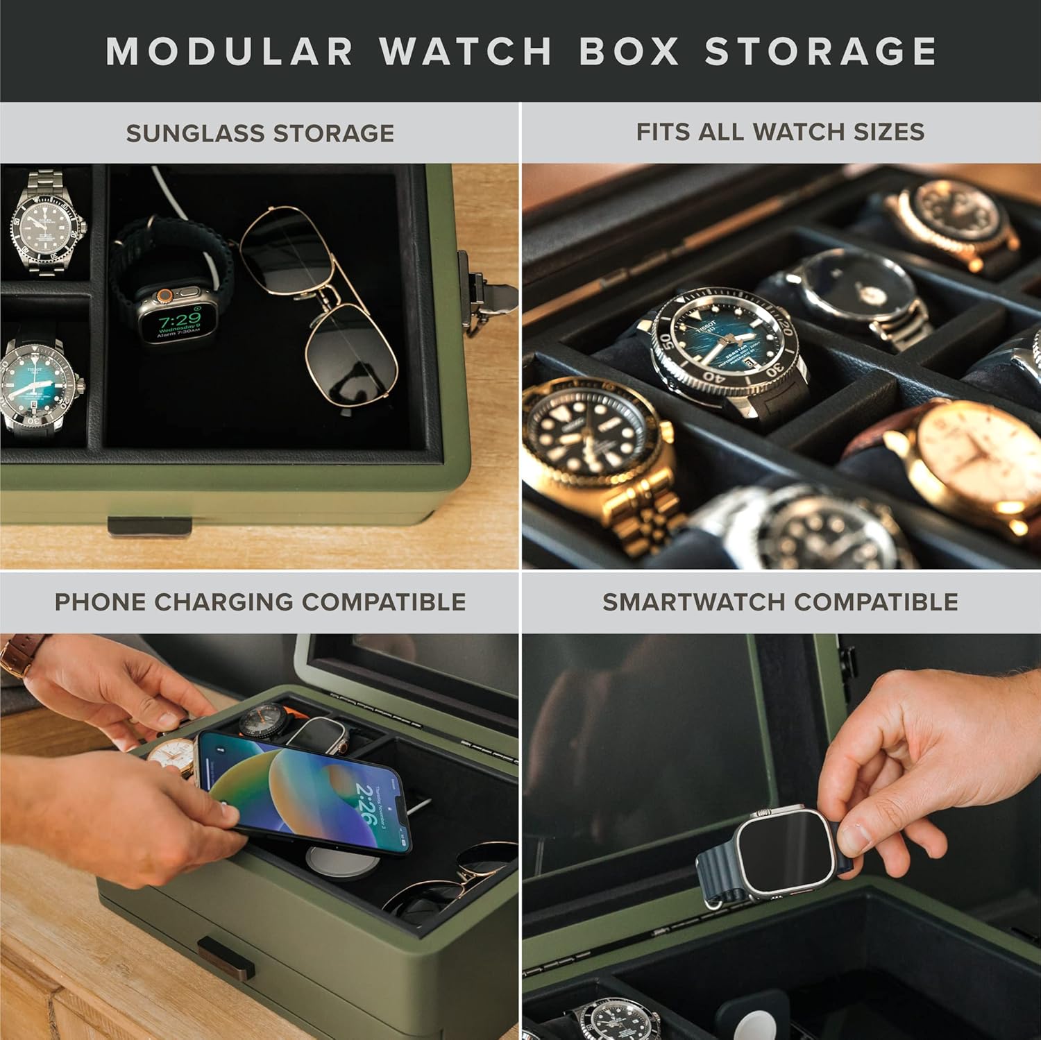 Watch Box Organizer for Men, 1 – Men'S Accessories Organizer Tray recenzja i cena