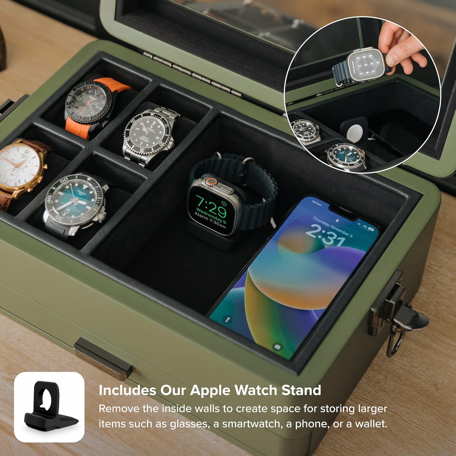 Watch Box Organizer for Men, 1 – Men'S Accessories Organizer Tray recenzja i cena