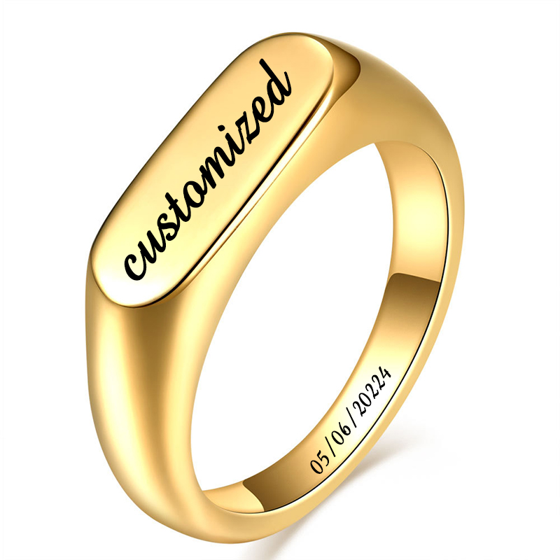Customizable Stainless Steel S – Signet Ring Men recenzja i cena