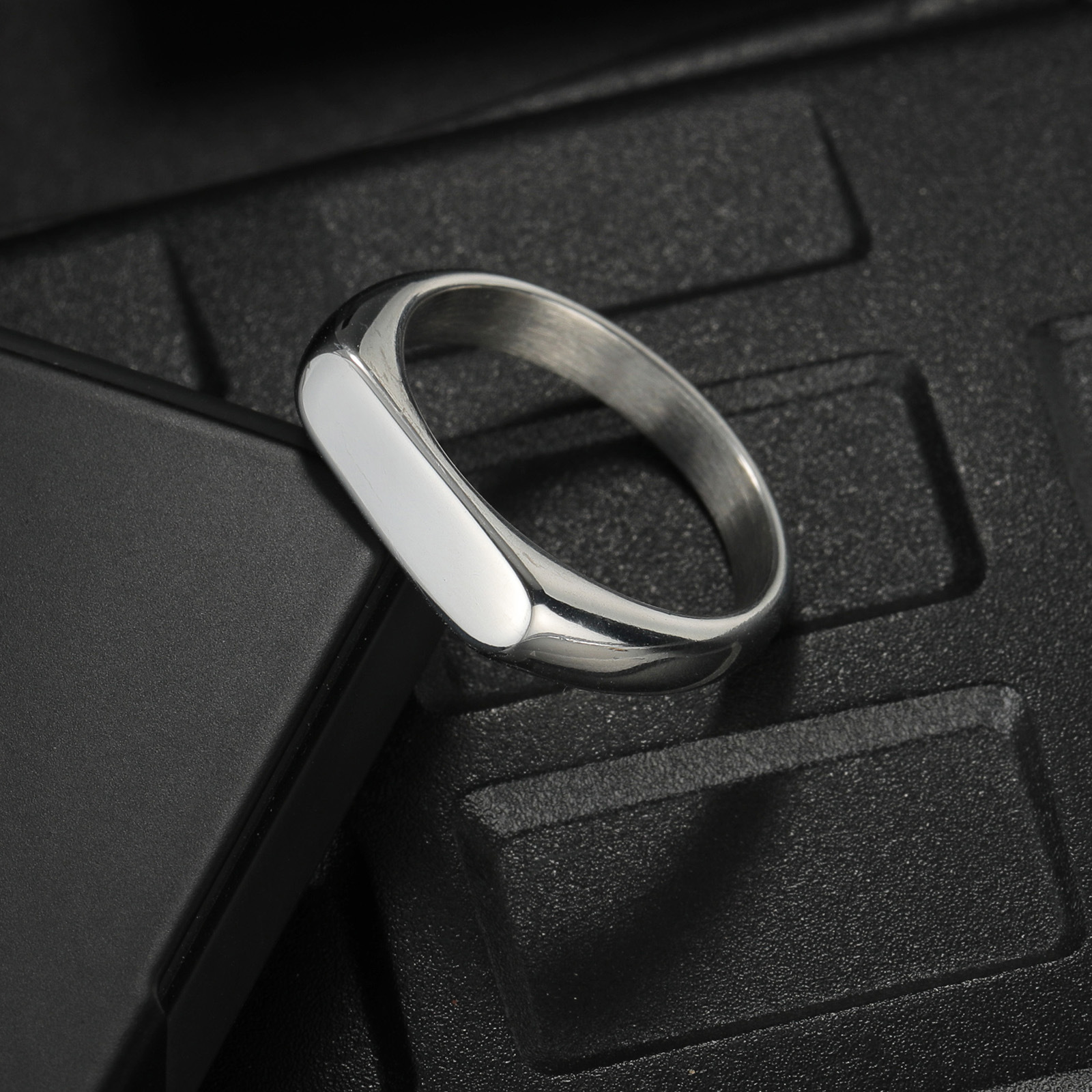 Customizable Stainless Steel S – Signet Ring Men recenzja i cena