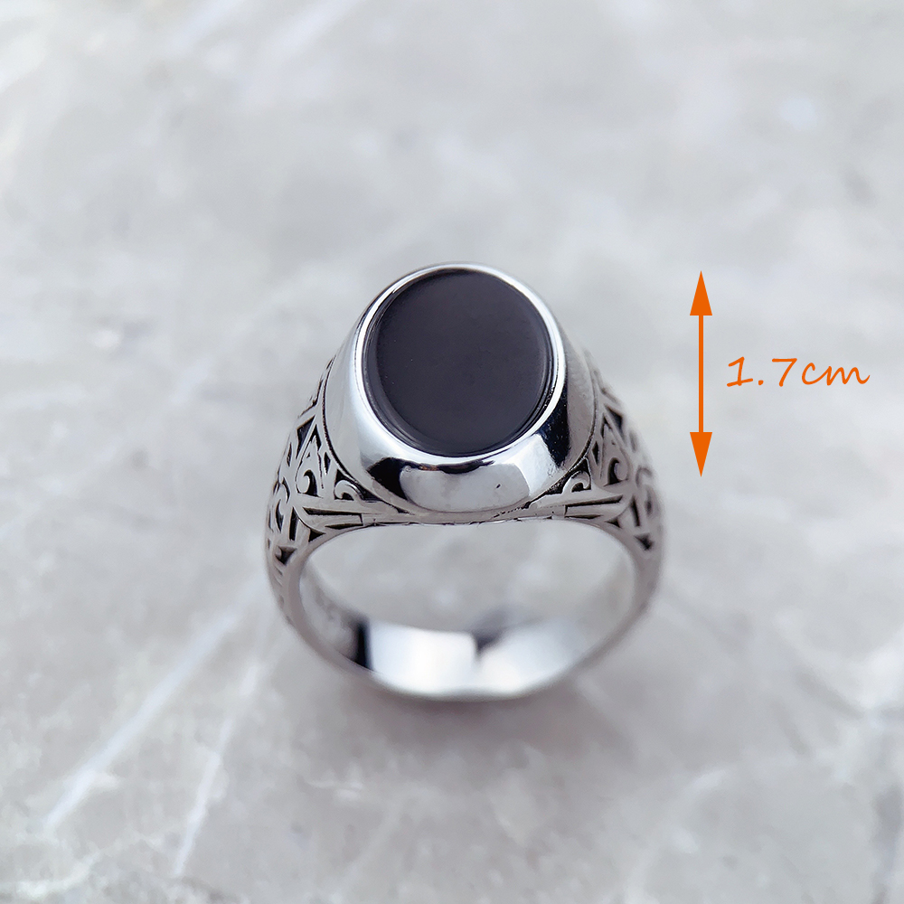 Black Oval Signet Ring Europe  – Signet Ring Men recenzja i cena