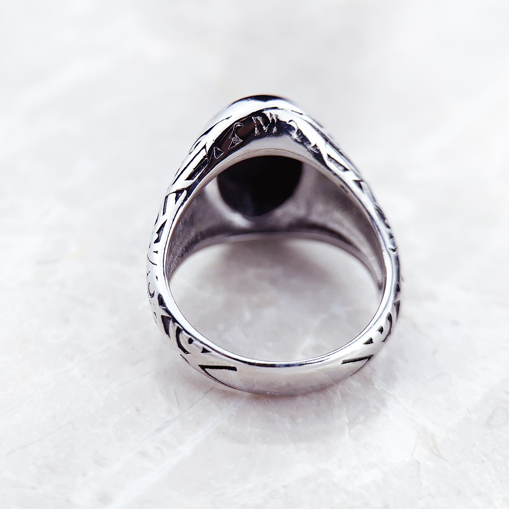 Black Oval Signet Ring Europe  – Signet Ring Men recenzja i cena
