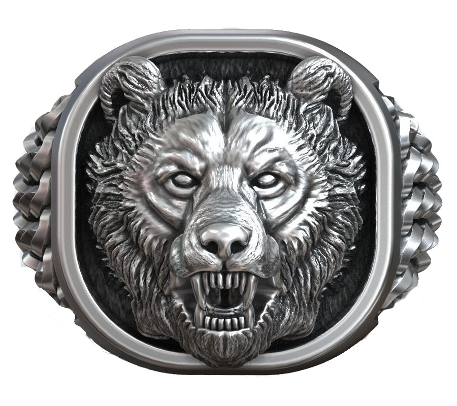 22g Viking Bear Head Nordic Or – Signet Ring Men recenzja i cena