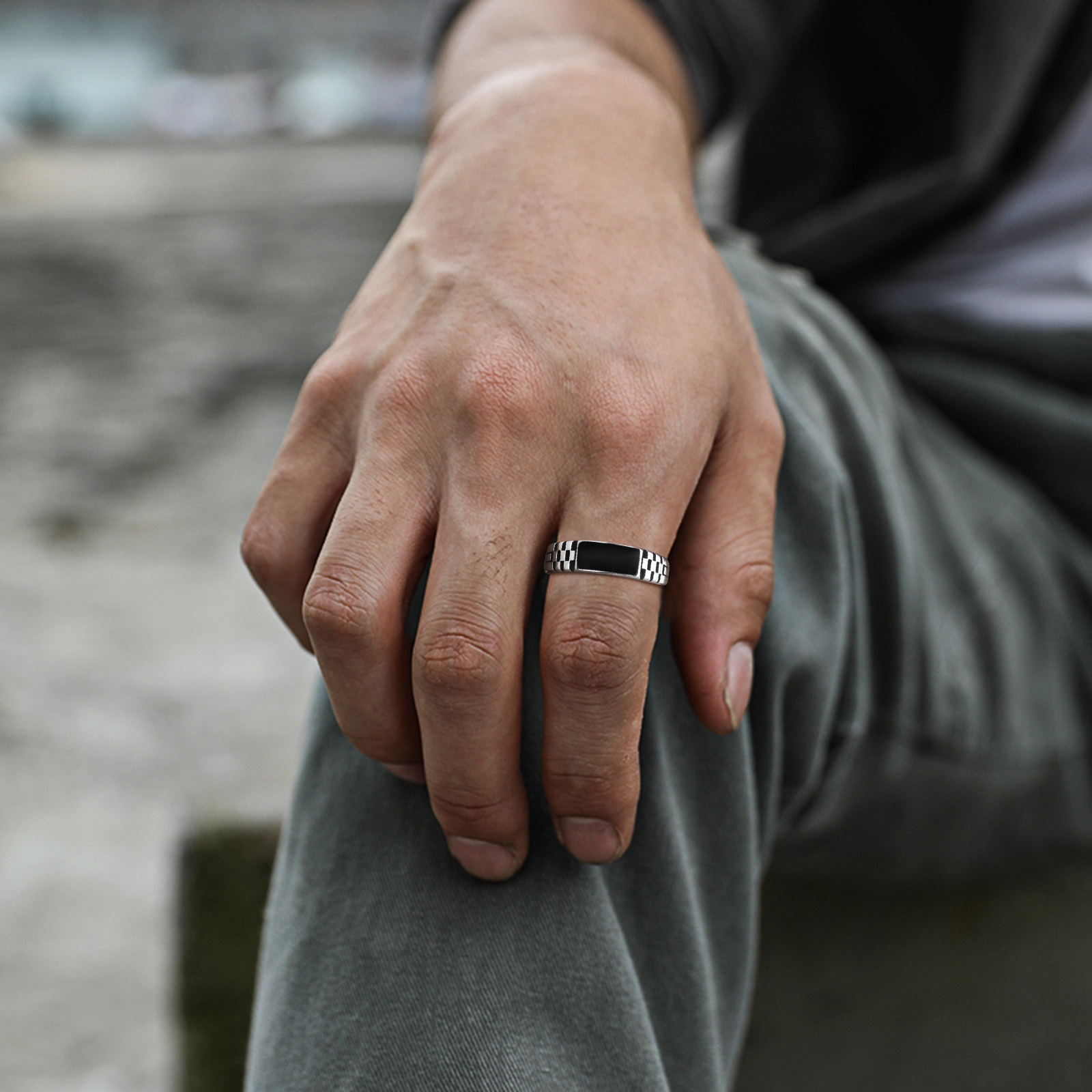 Vnox Mens Open Rings, Black En – Signet Ring Men recenzja i cena