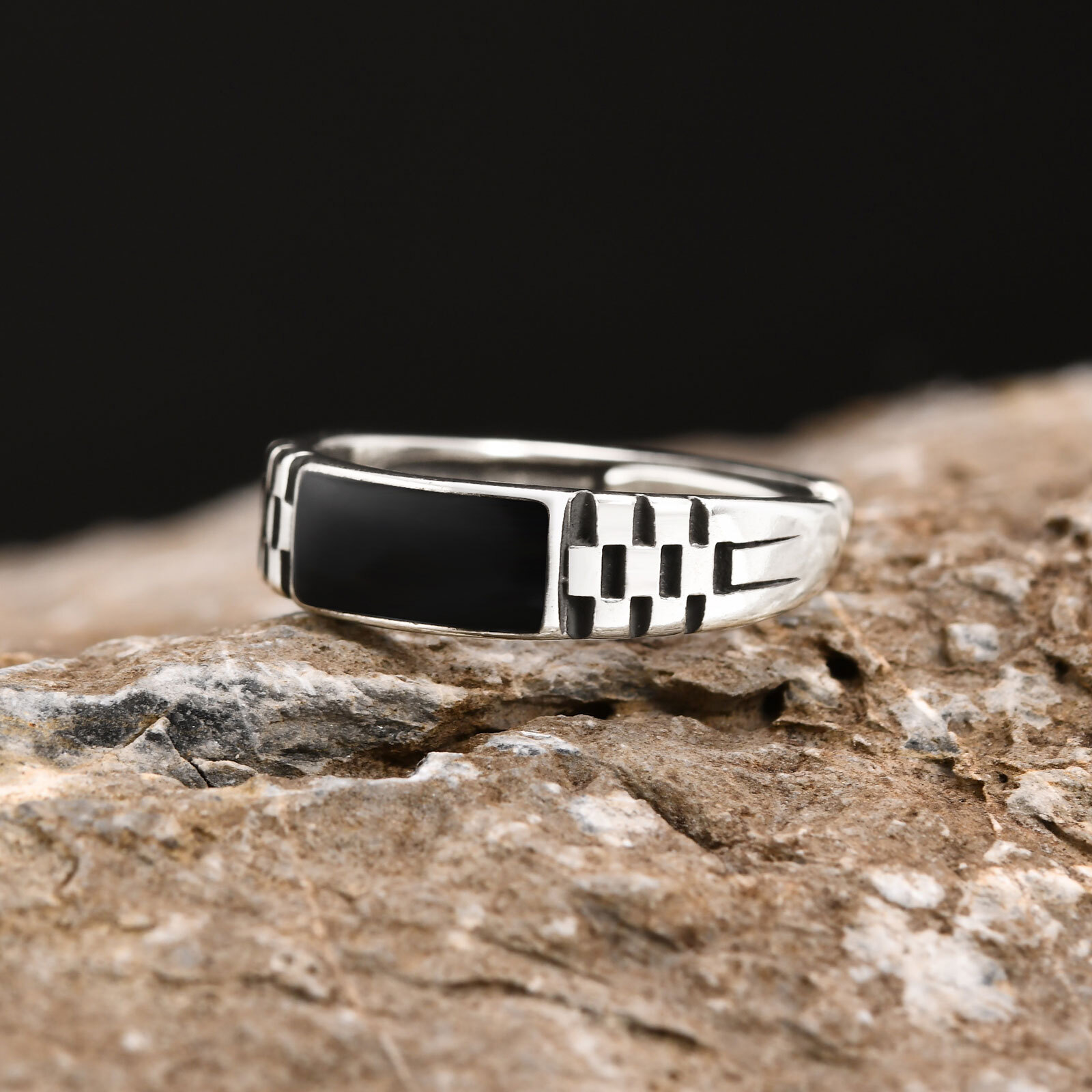 Vnox Mens Open Rings, Black En – Signet Ring Men recenzja i cena