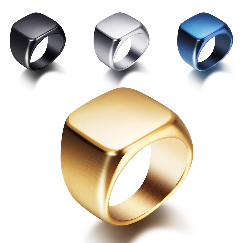Free Engrave New Silver/Gold/B – Signet Ring Men recenzja i cena