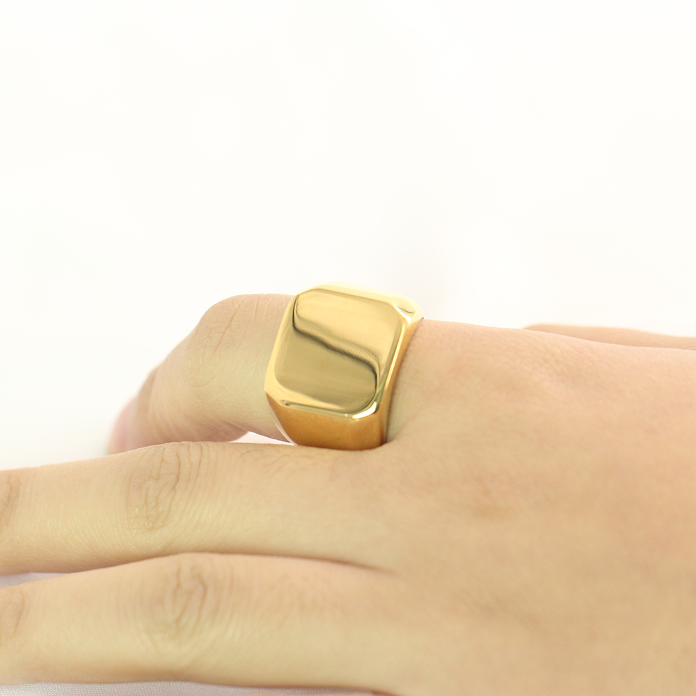 Free Engrave New Silver/Gold/B – Signet Ring Men recenzja i cena