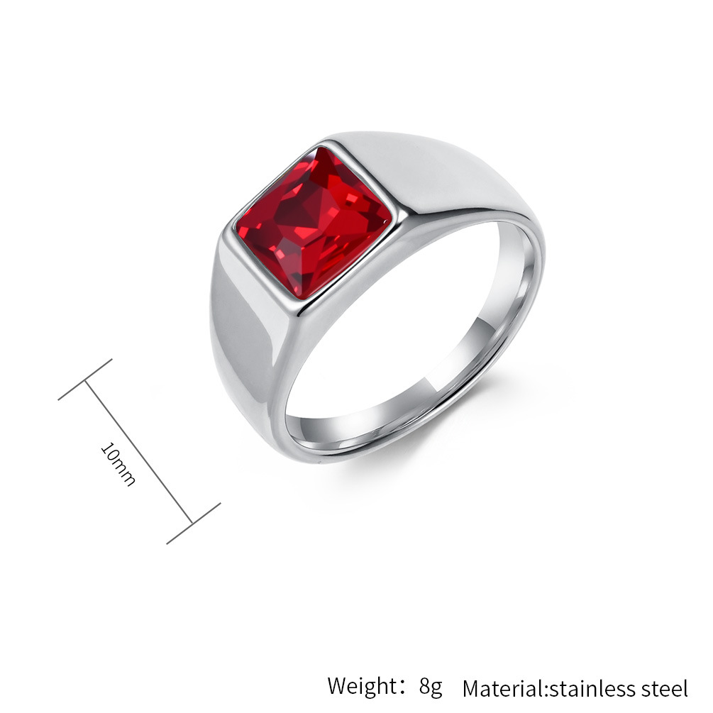 Stainless Steel Shinny Zircon  – Signet Ring Men recenzja i cena