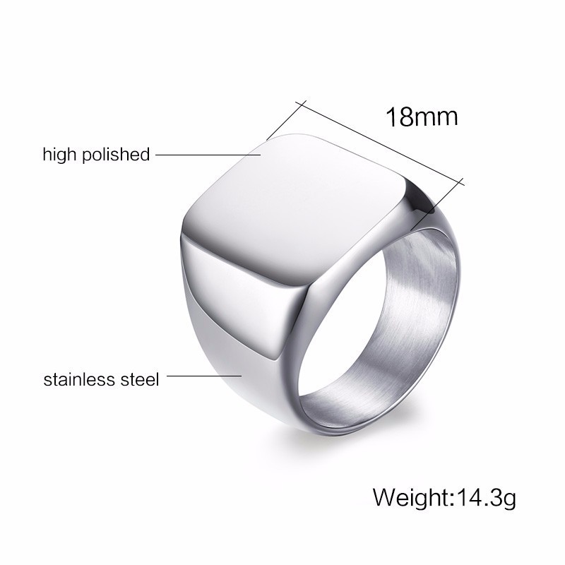 Vnox Free Personalized Stamp R – Signet Ring Men recenzja i cena