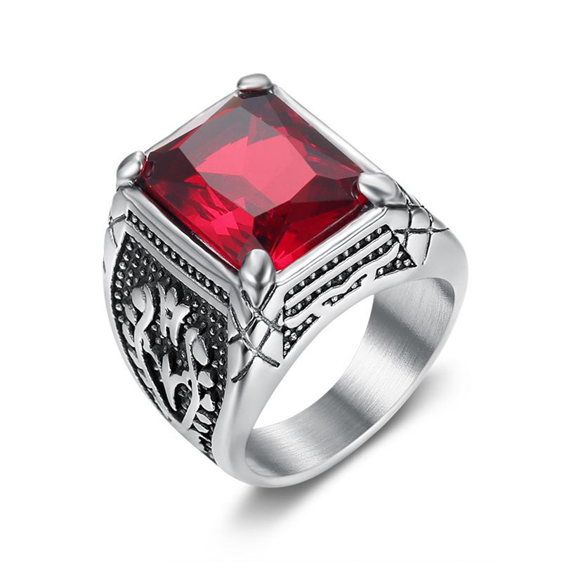 Size 7-15 Punk Retro Stainless – Signet Ring Men recenzja i cena