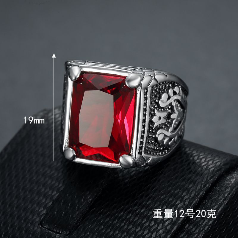 Size 7-15 Punk Retro Stainless – Signet Ring Men recenzja i cena