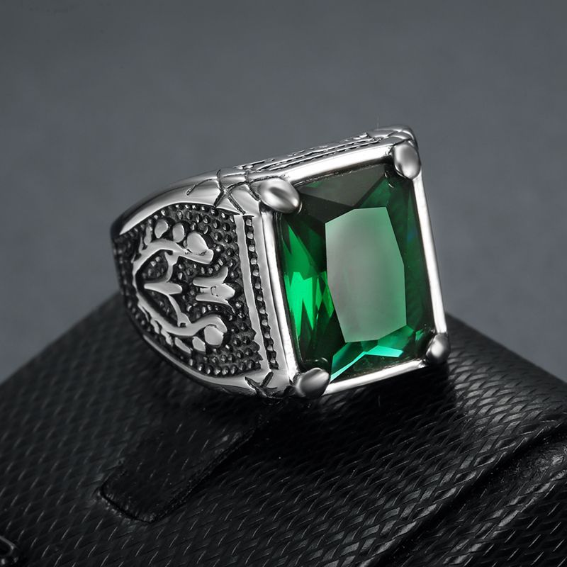 Size 7-15 Punk Retro Stainless – Signet Ring Men recenzja i cena