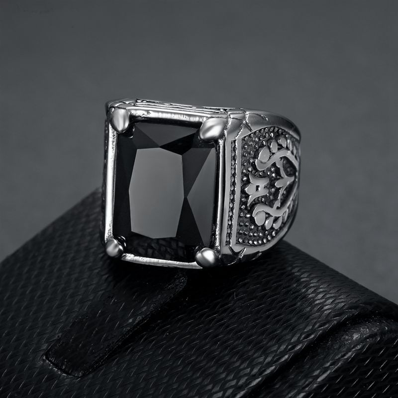 Size 7-15 Punk Retro Stainless – Signet Ring Men recenzja i cena