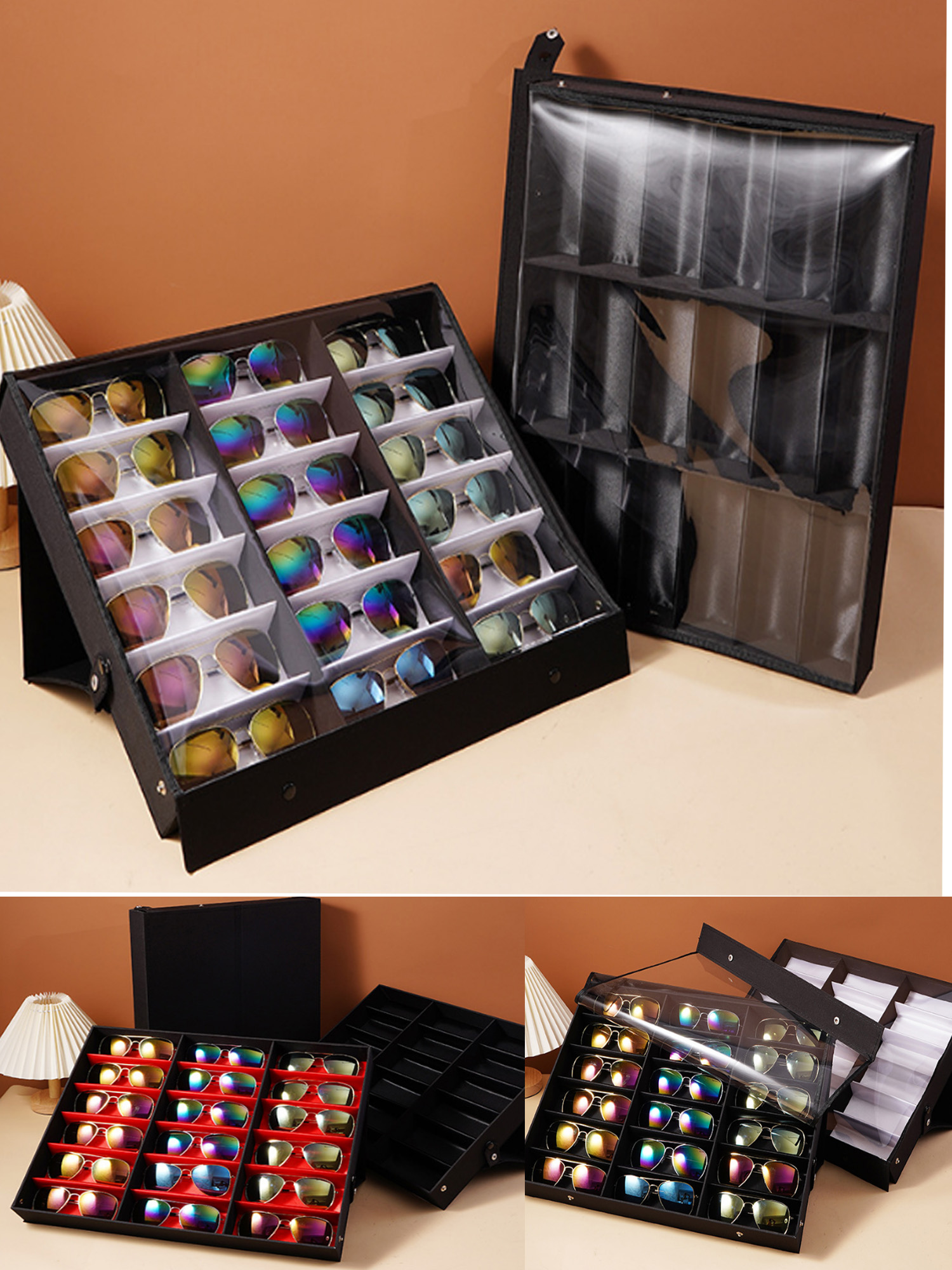 18 Slots /Grid Glasses Storage – Men'S Accessories Organizer Tray recenzja i cena