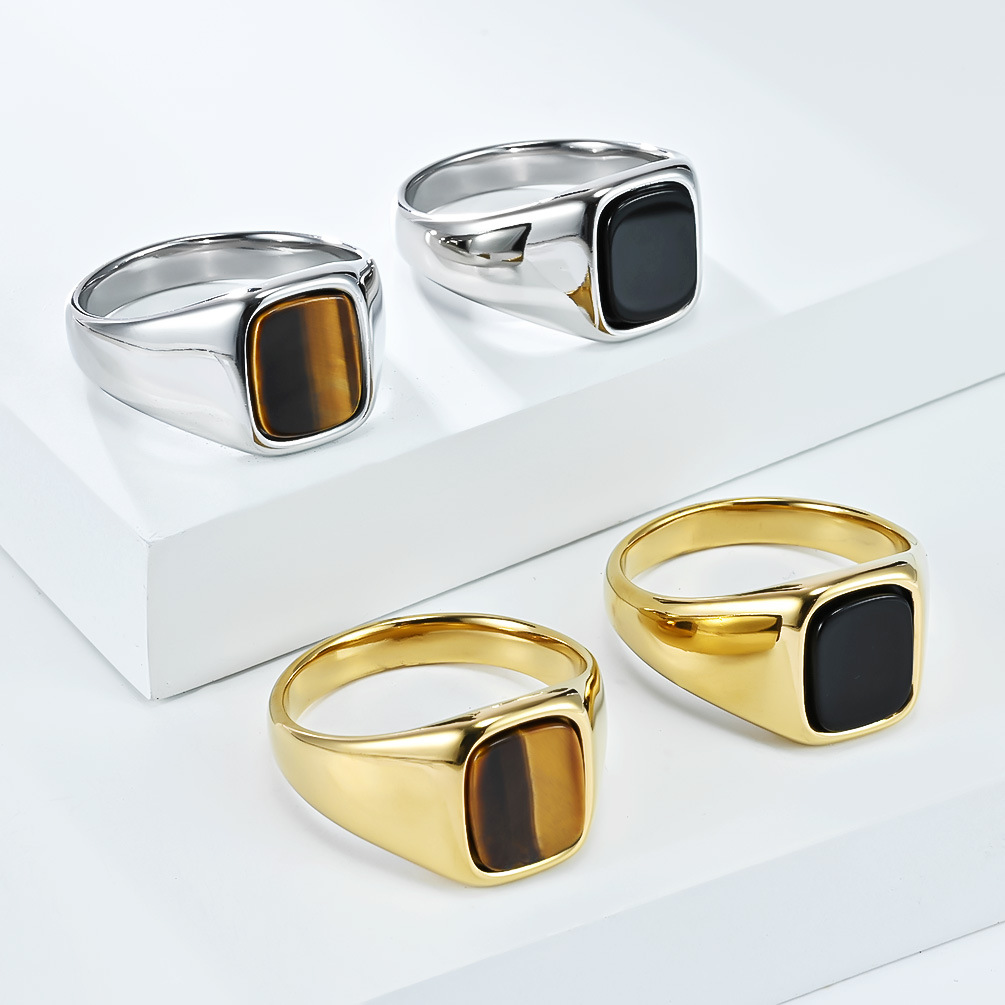 New Fashion Vintage Stainless  – Signet Ring Men recenzja i cena
