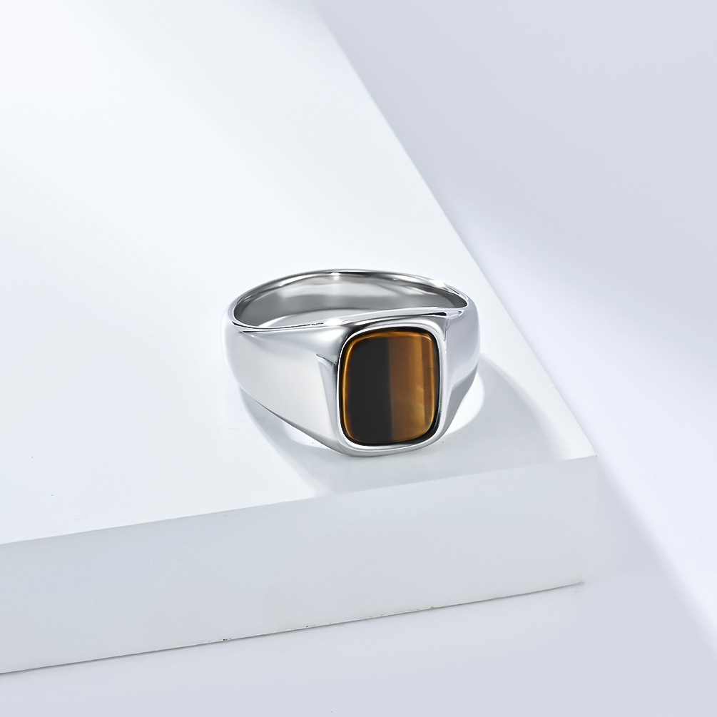 New Fashion Vintage Stainless  – Signet Ring Men recenzja i cena