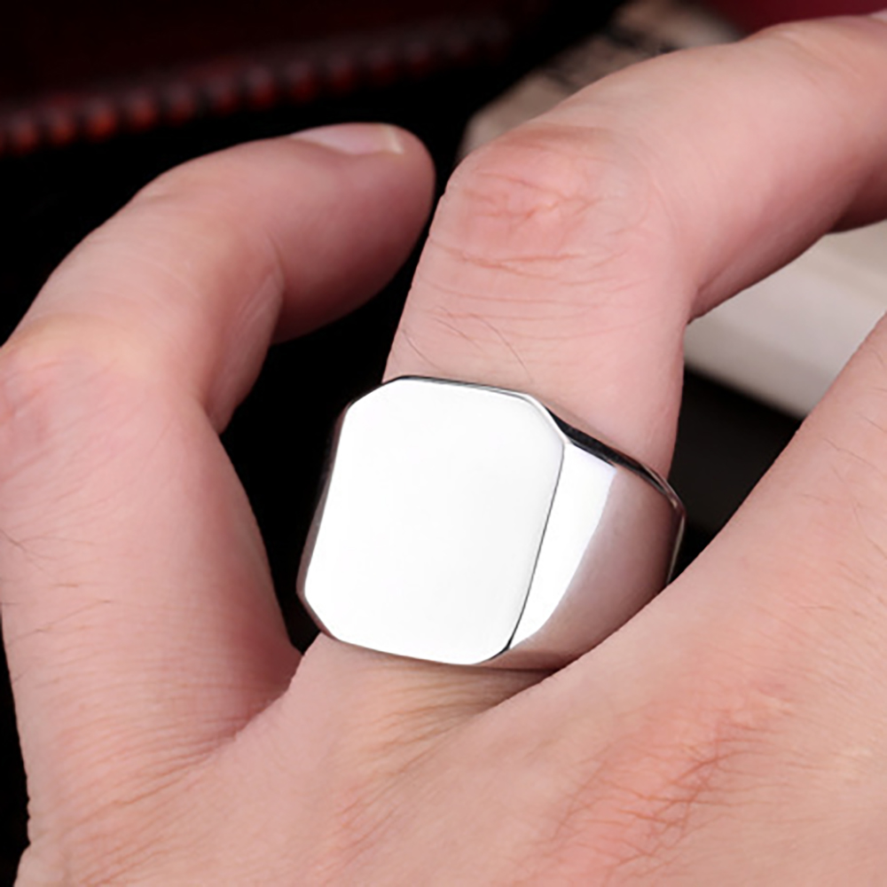 Free Engrave New Silver/Gold/B – Signet Ring Men recenzja i cena