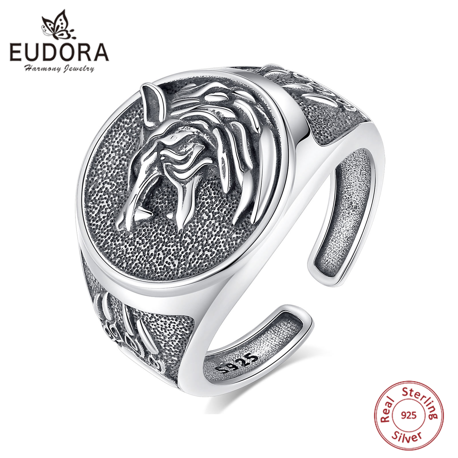 Eudora 925 Sterling Silver Vik – Signet Ring Men recenzja i cena