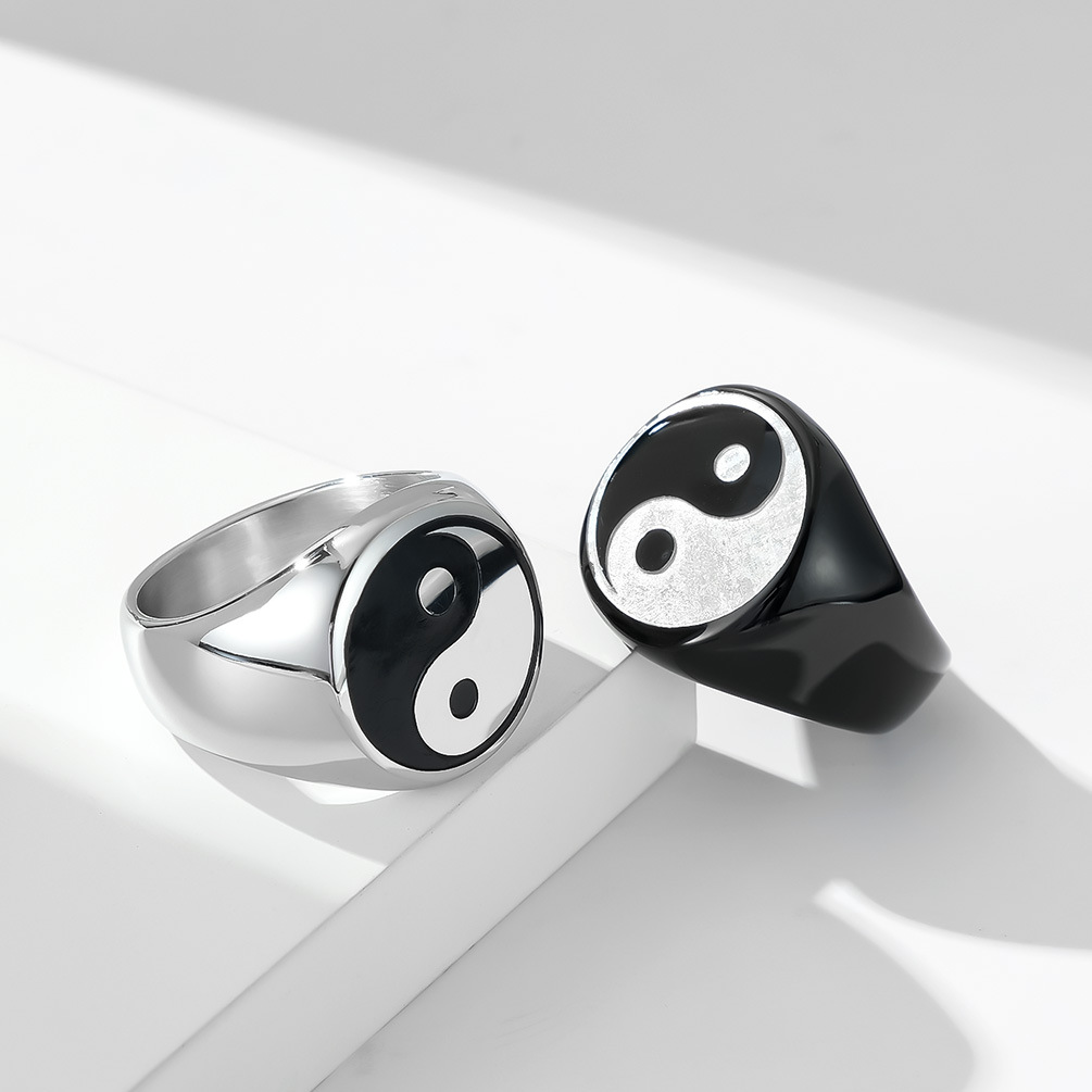 Creative Chinese Style Tai Chi – Signet Ring Men recenzja i cena