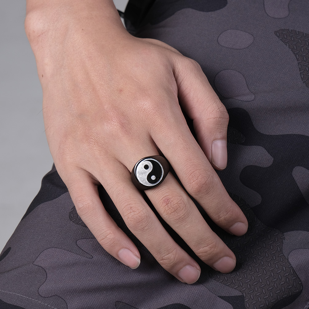 Creative Chinese Style Tai Chi – Signet Ring Men recenzja i cena