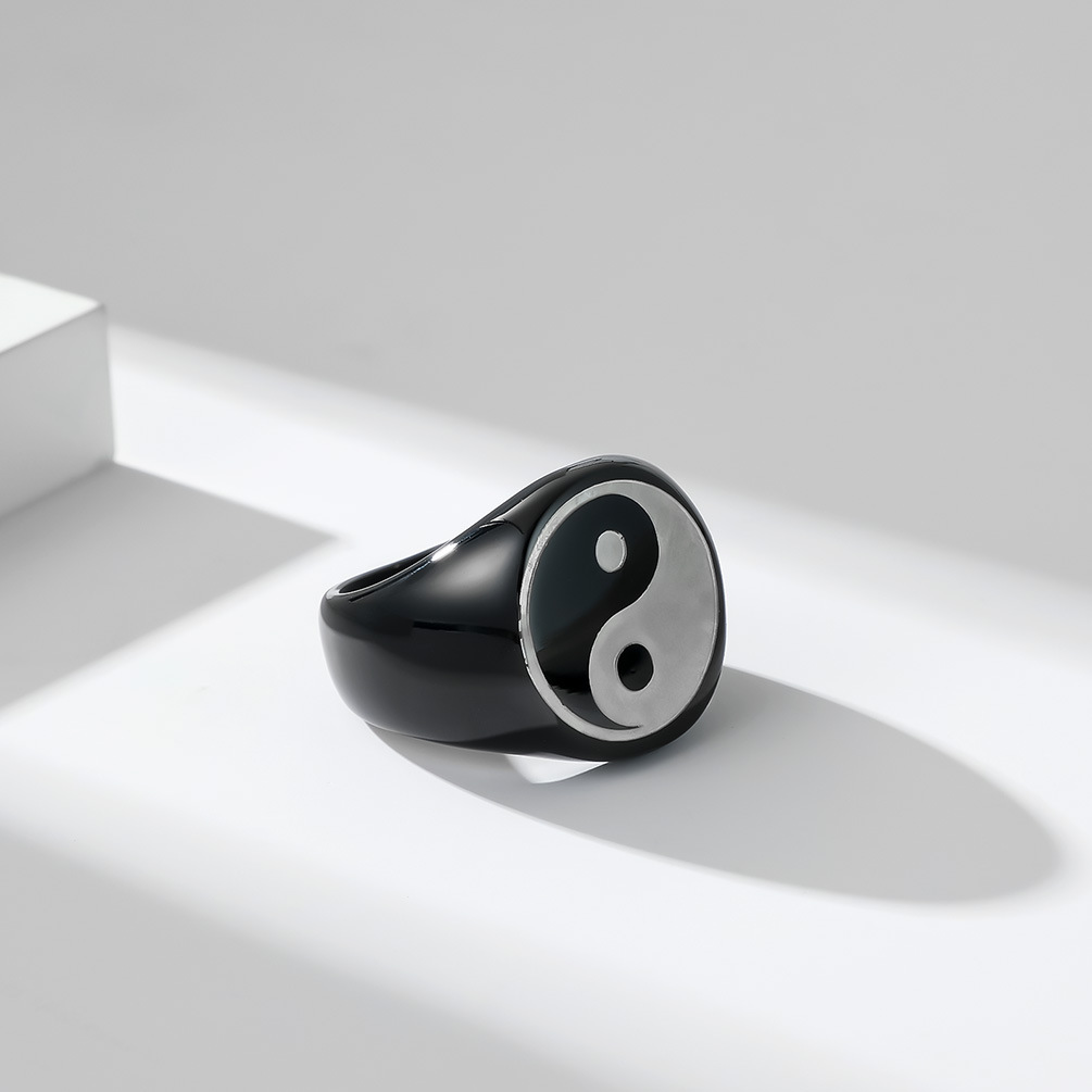 Creative Chinese Style Tai Chi – Signet Ring Men recenzja i cena
