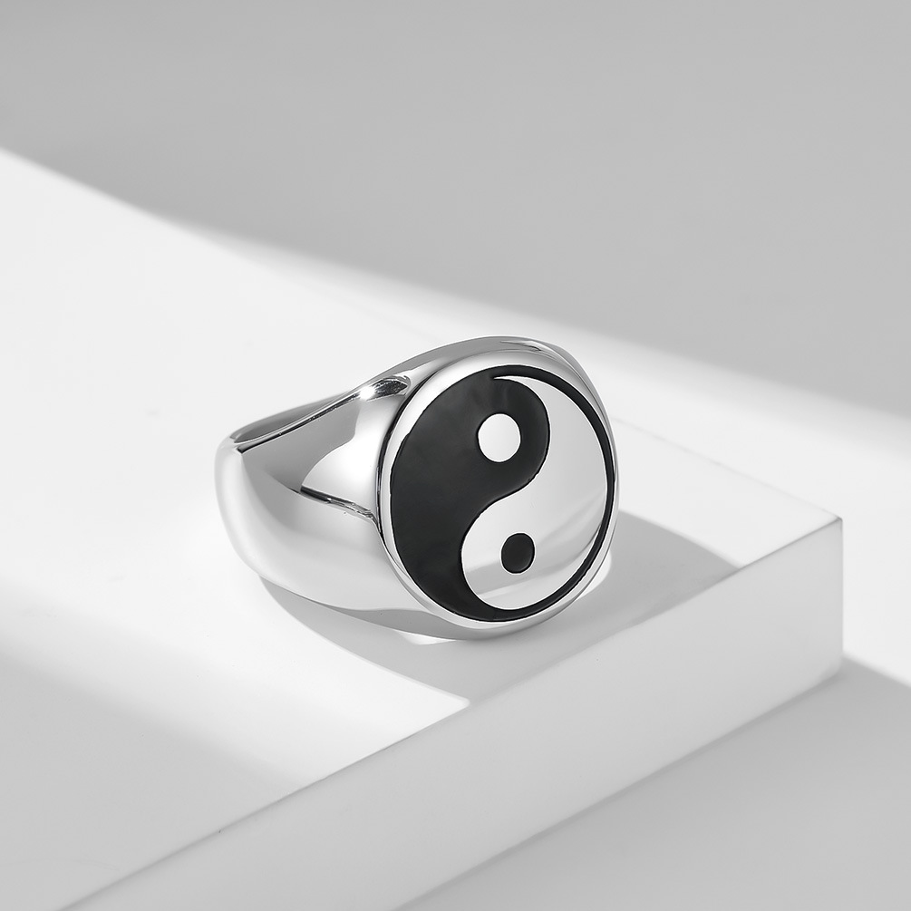 Creative Chinese Style Tai Chi – Signet Ring Men recenzja i cena