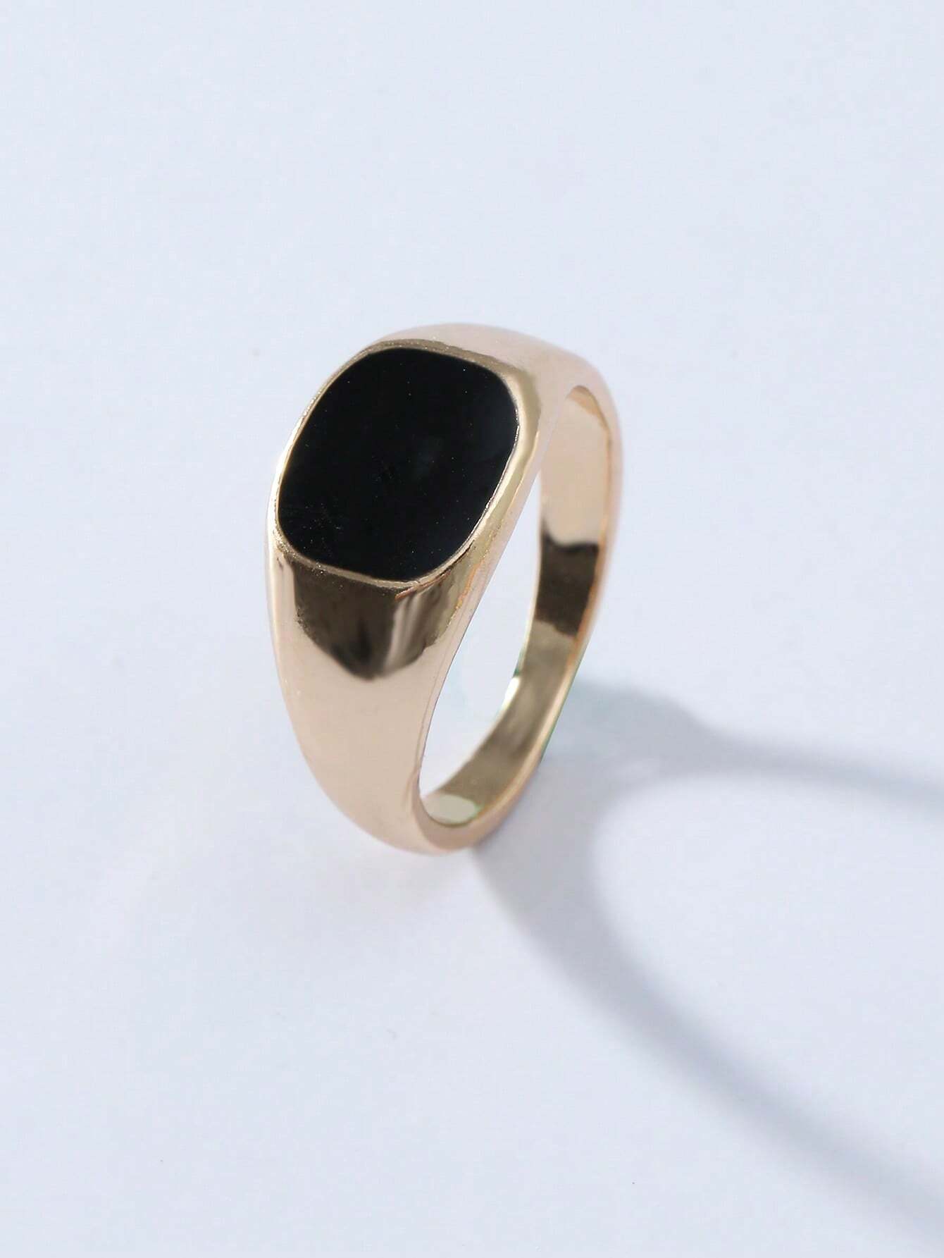 Minimalist Gold-Tone Signet Ri – Signet Ring Men recenzja i cena