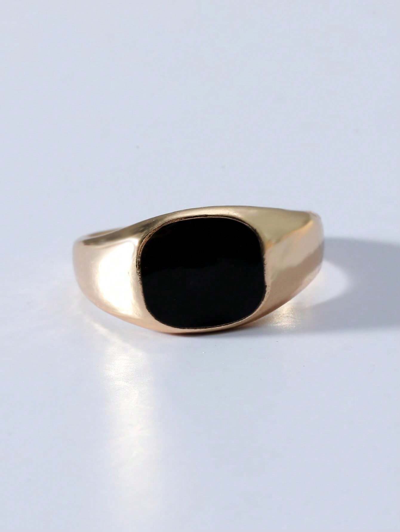 Minimalist Gold-Tone Signet Ri – Signet Ring Men recenzja i cena