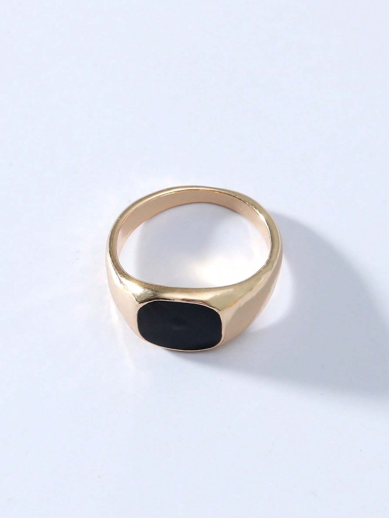 Minimalist Gold-Tone Signet Ri – Signet Ring Men recenzja i cena