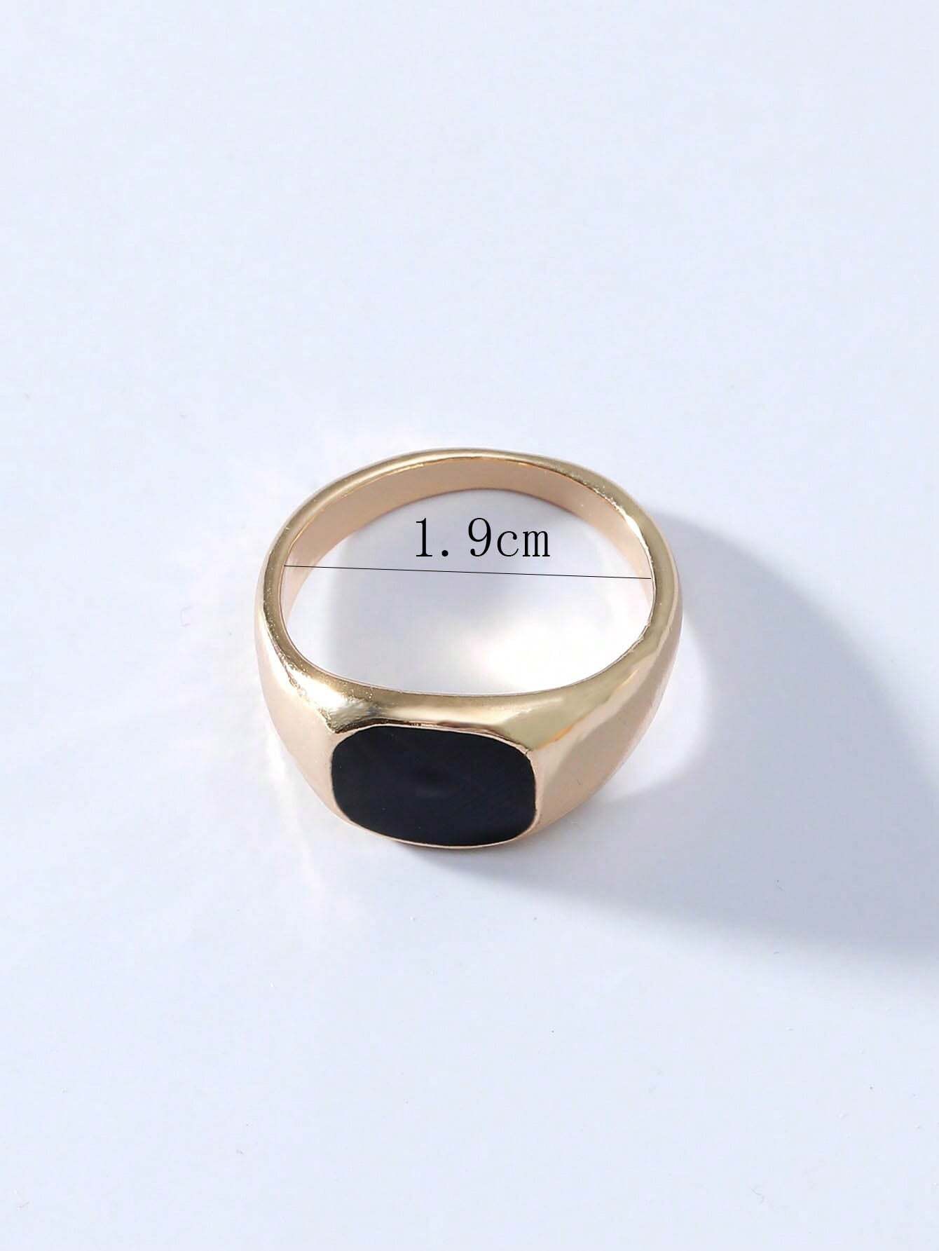 Minimalist Gold-Tone Signet Ri – Signet Ring Men recenzja i cena