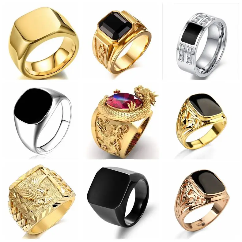 Signet Square Finger Rings For – Signet Ring Men recenzja i cena