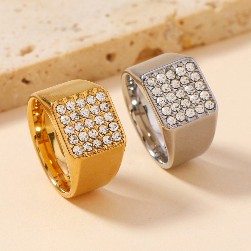 14mm Delicate Shiny Cubic Zirc – Signet Ring Men recenzja i cena