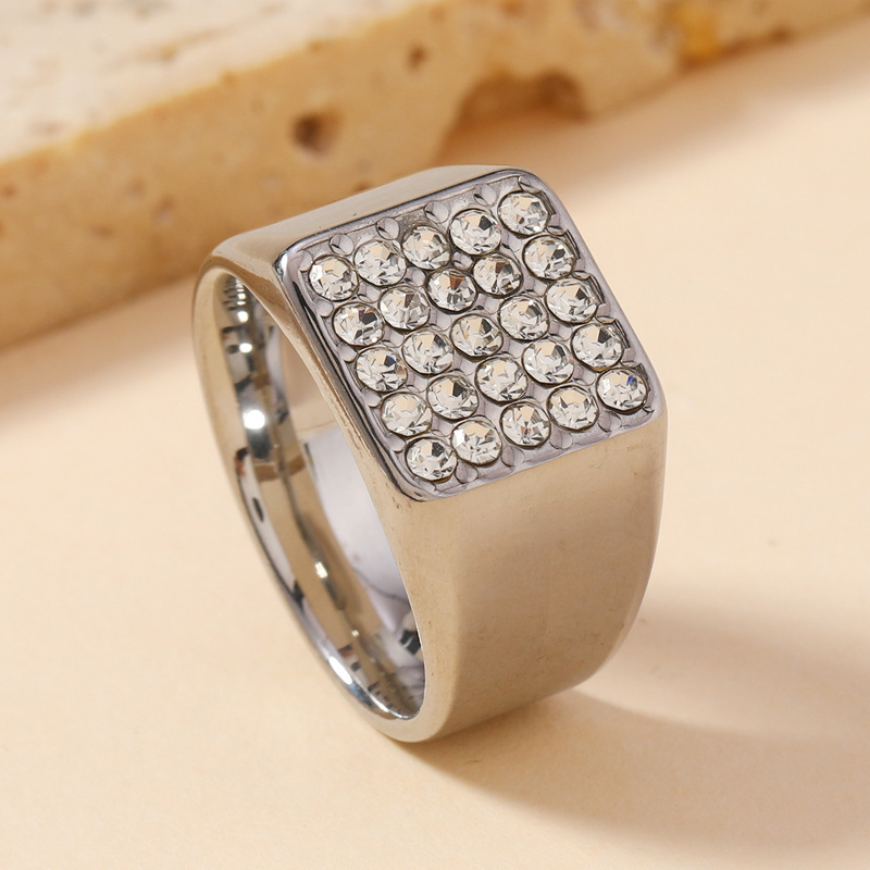 14mm Delicate Shiny Cubic Zirc – Signet Ring Men recenzja i cena
