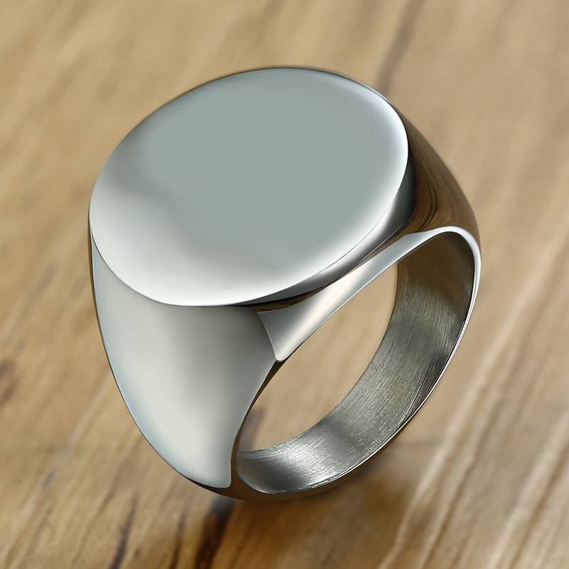 Vnox Stylish Pattern Font Init – Signet Ring Men recenzja i cena